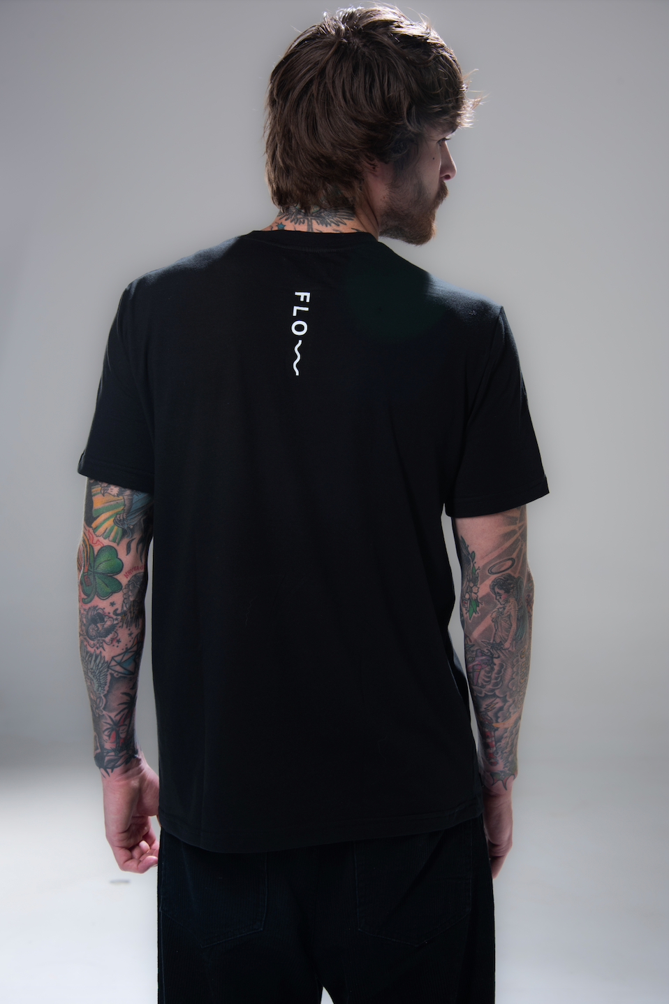 WAVE TEE BLACK NORMAL CUT