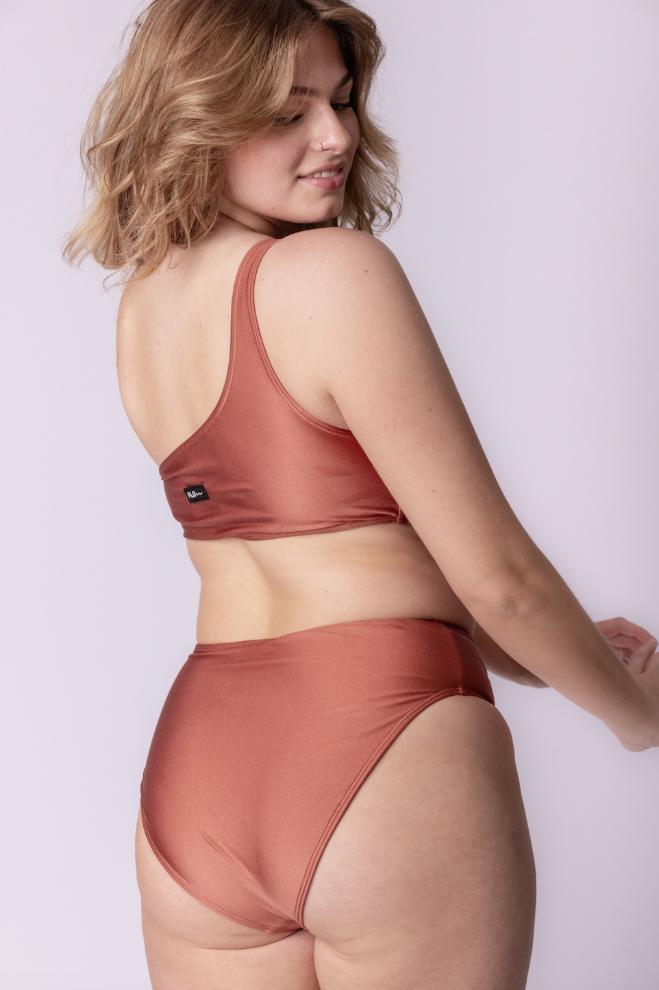 ONE SHOULDER SWIMSUIT RUST