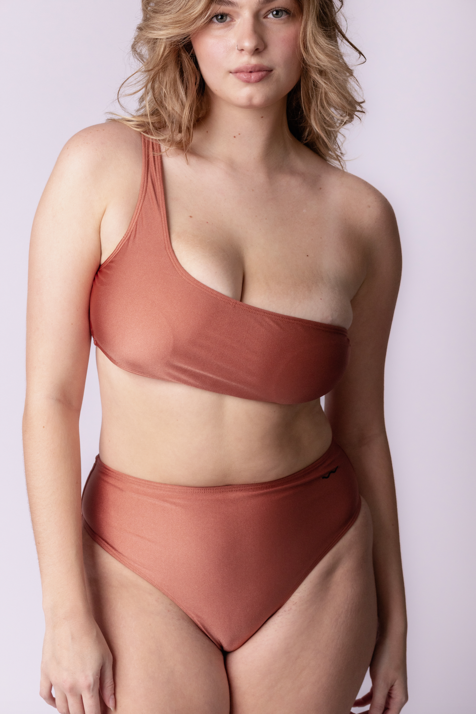 ONE SHOULDER SWIMSUIT RUST