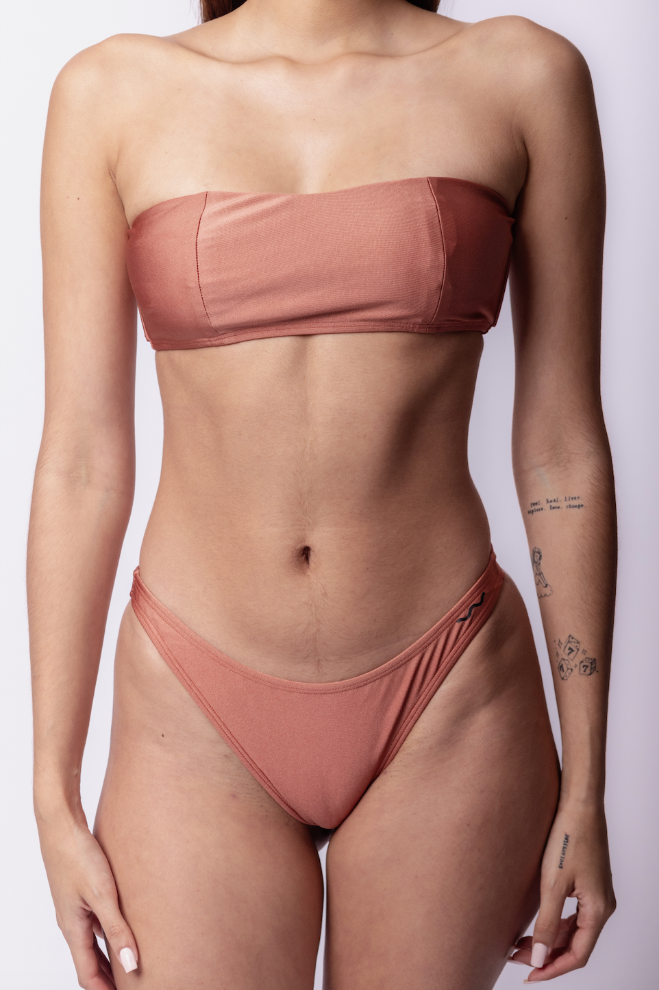 STRAPLESS SWIMSUIT RUST