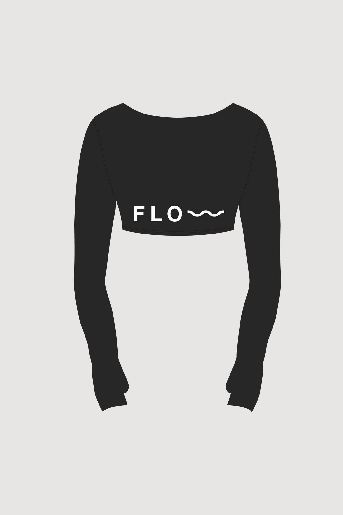 LONG SLEEVE CROP TOP BLACK