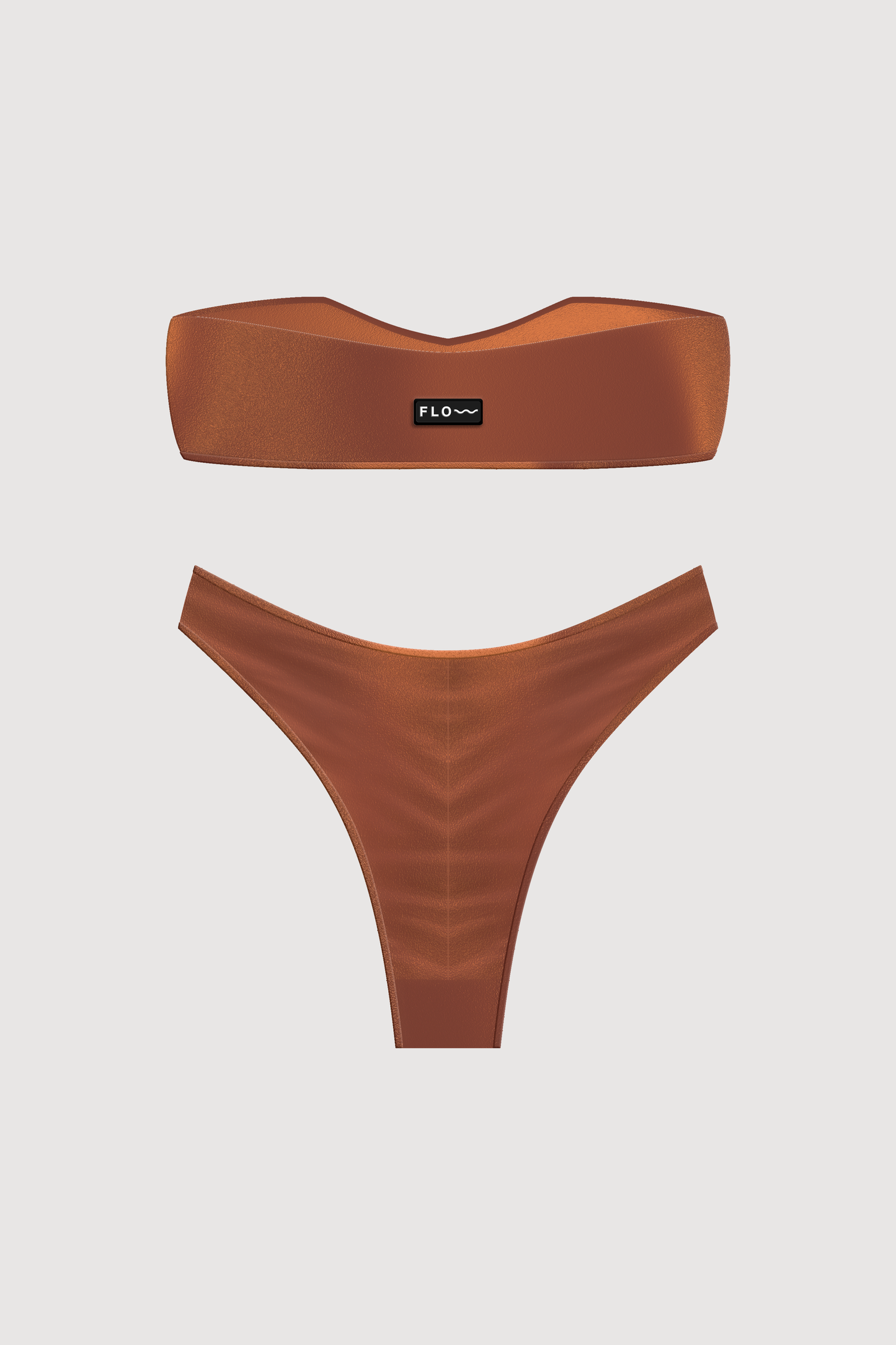 STRAPLESS SWIMSUIT RUST