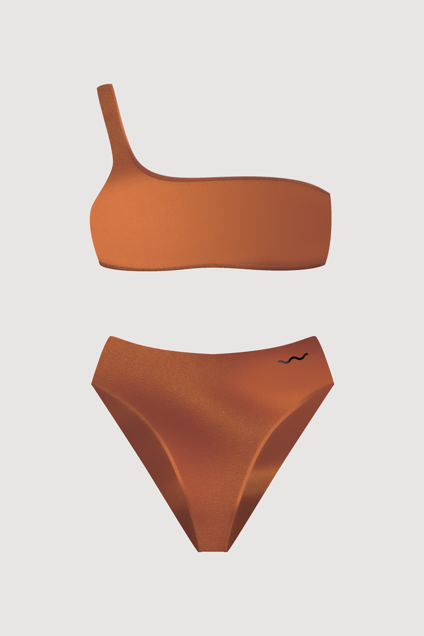 ONE SHOULDER SWIMSUIT RUST