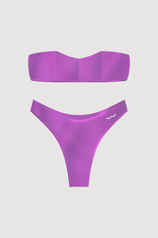 STRAPLESS SWIMSUIT LILAC