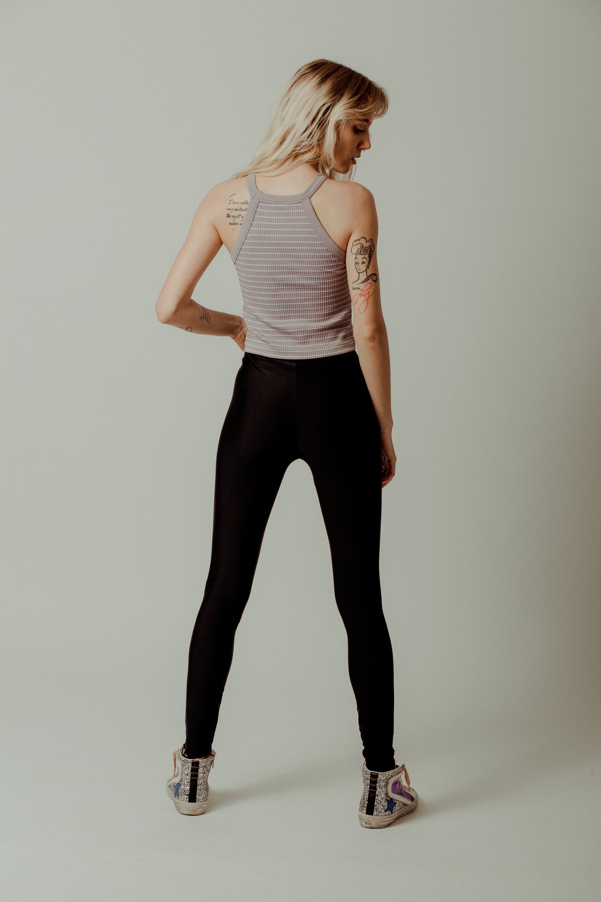 STRIPES CROP TOP LILA/WHITE