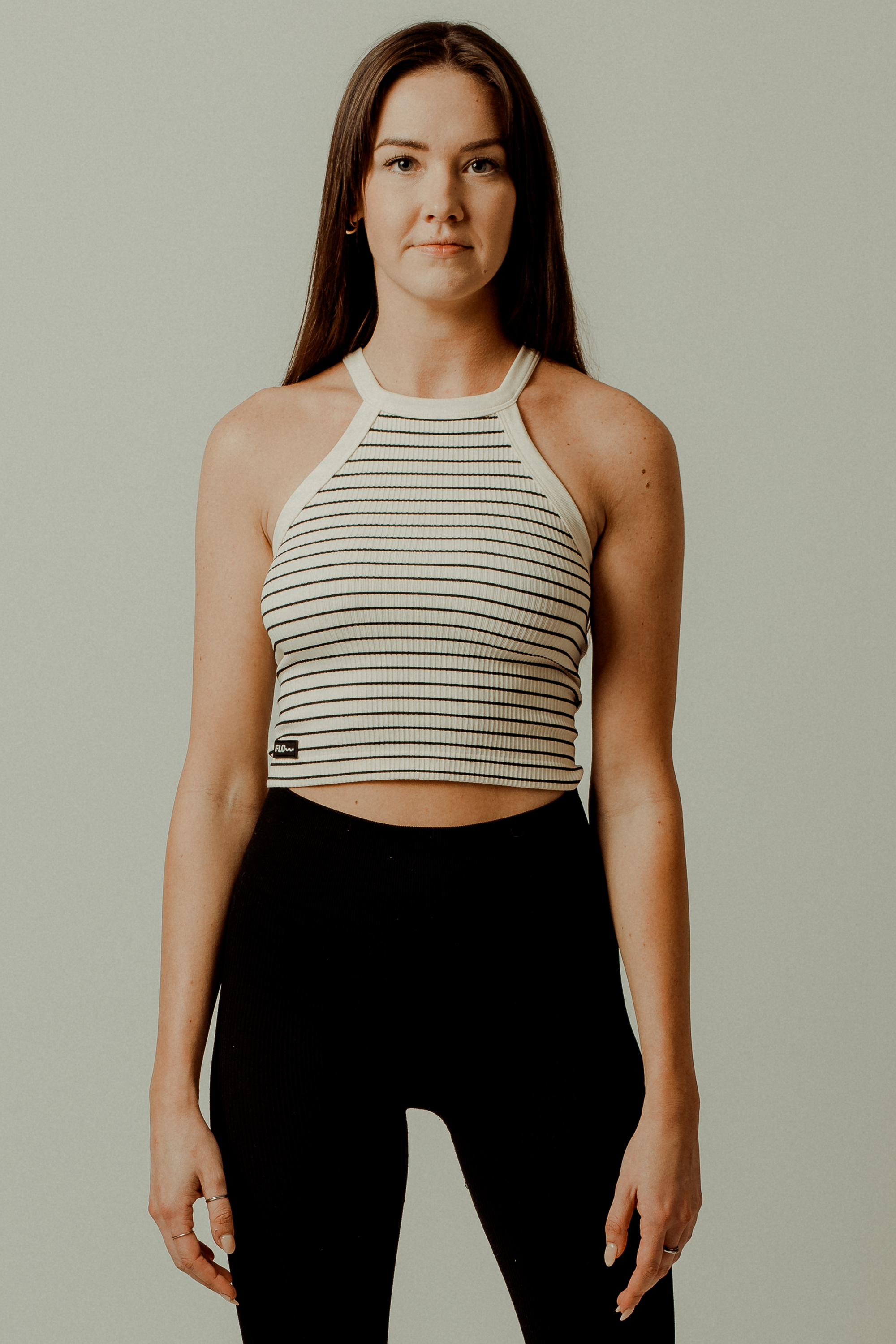 STRIPES CROP TOP WHITE/ BLACK