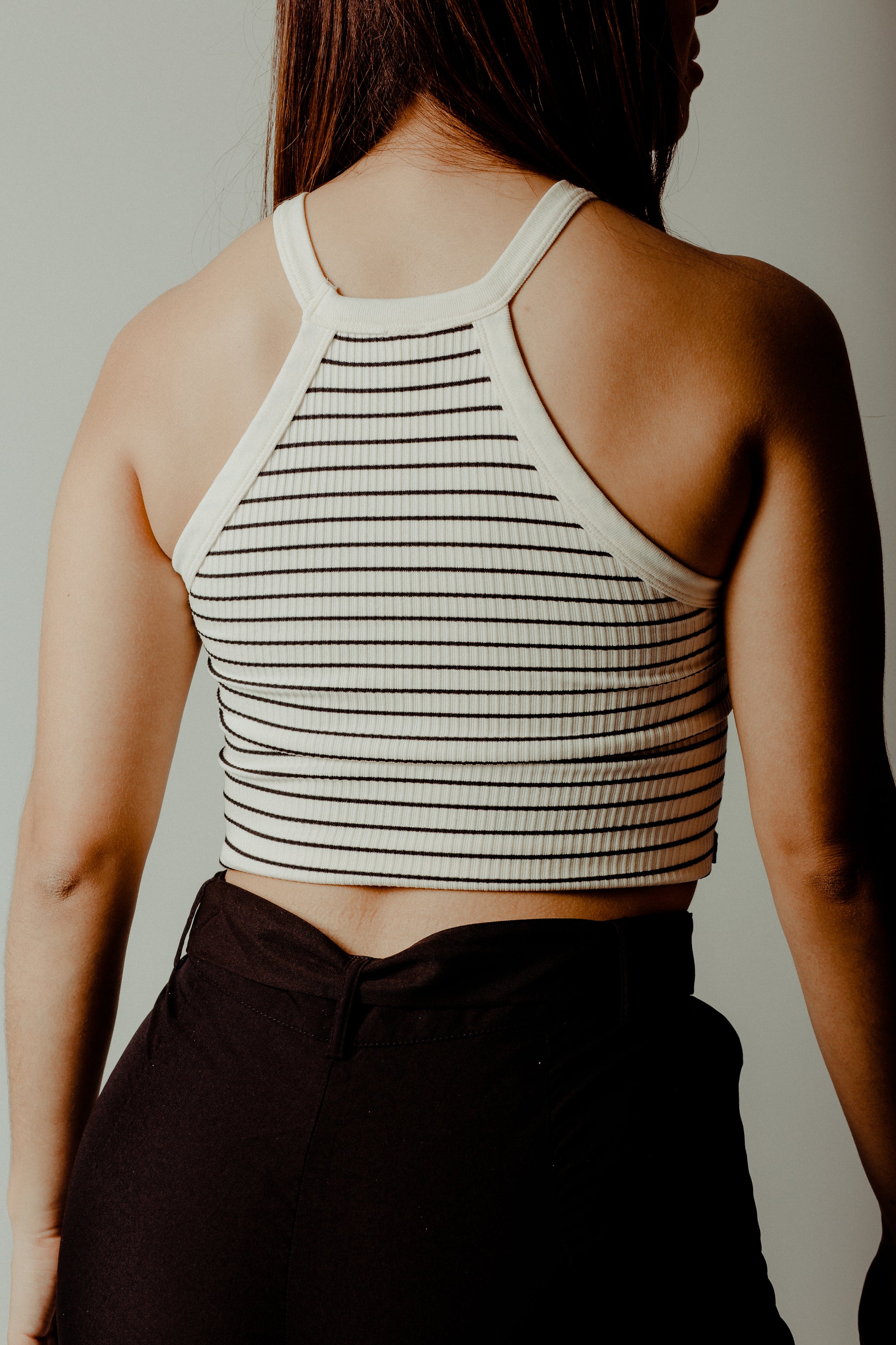 STRIPES CROP TOP WHITE/ BLACK