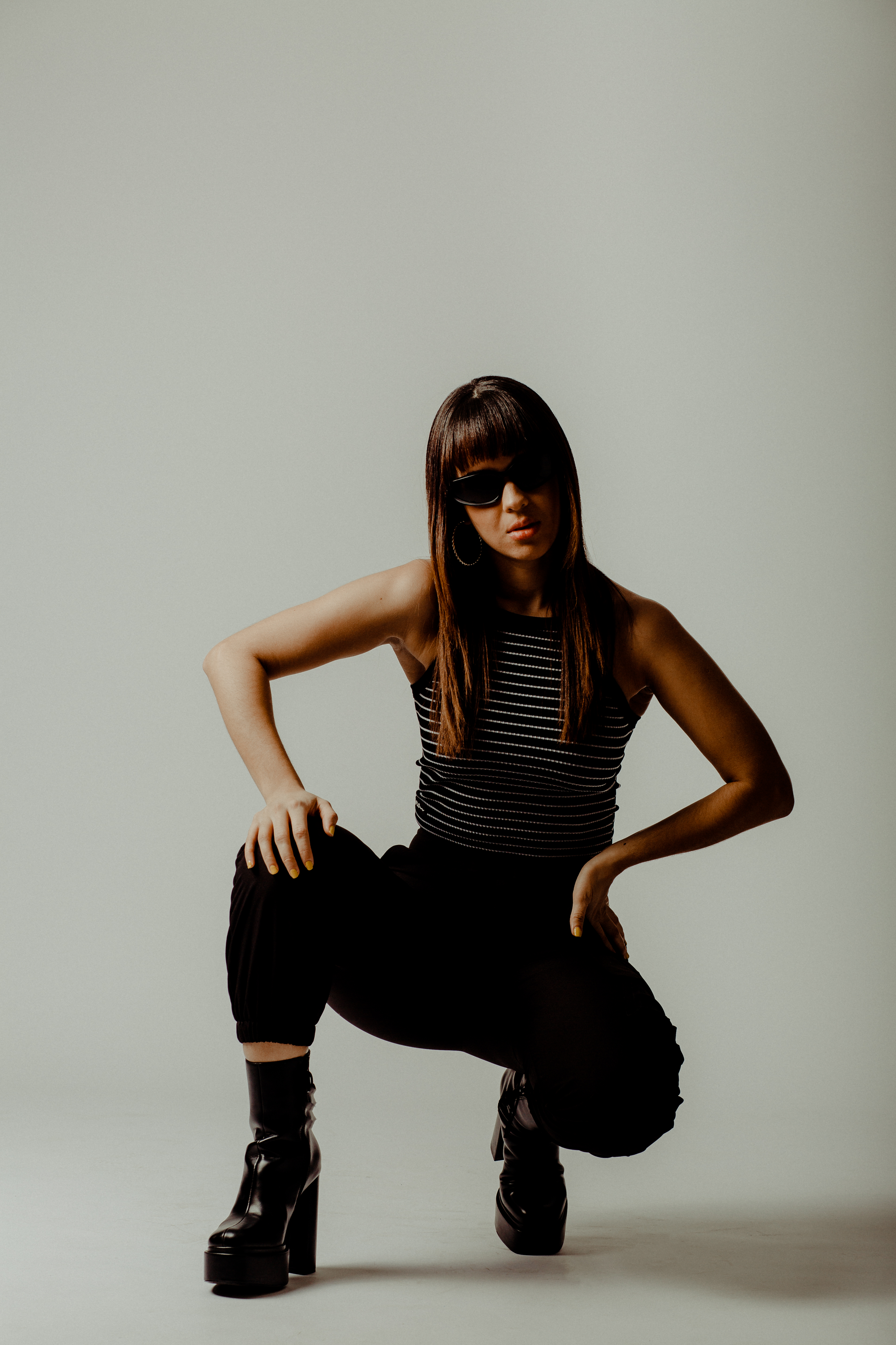 STRIPES CROP TOP BLACK/ WHITE