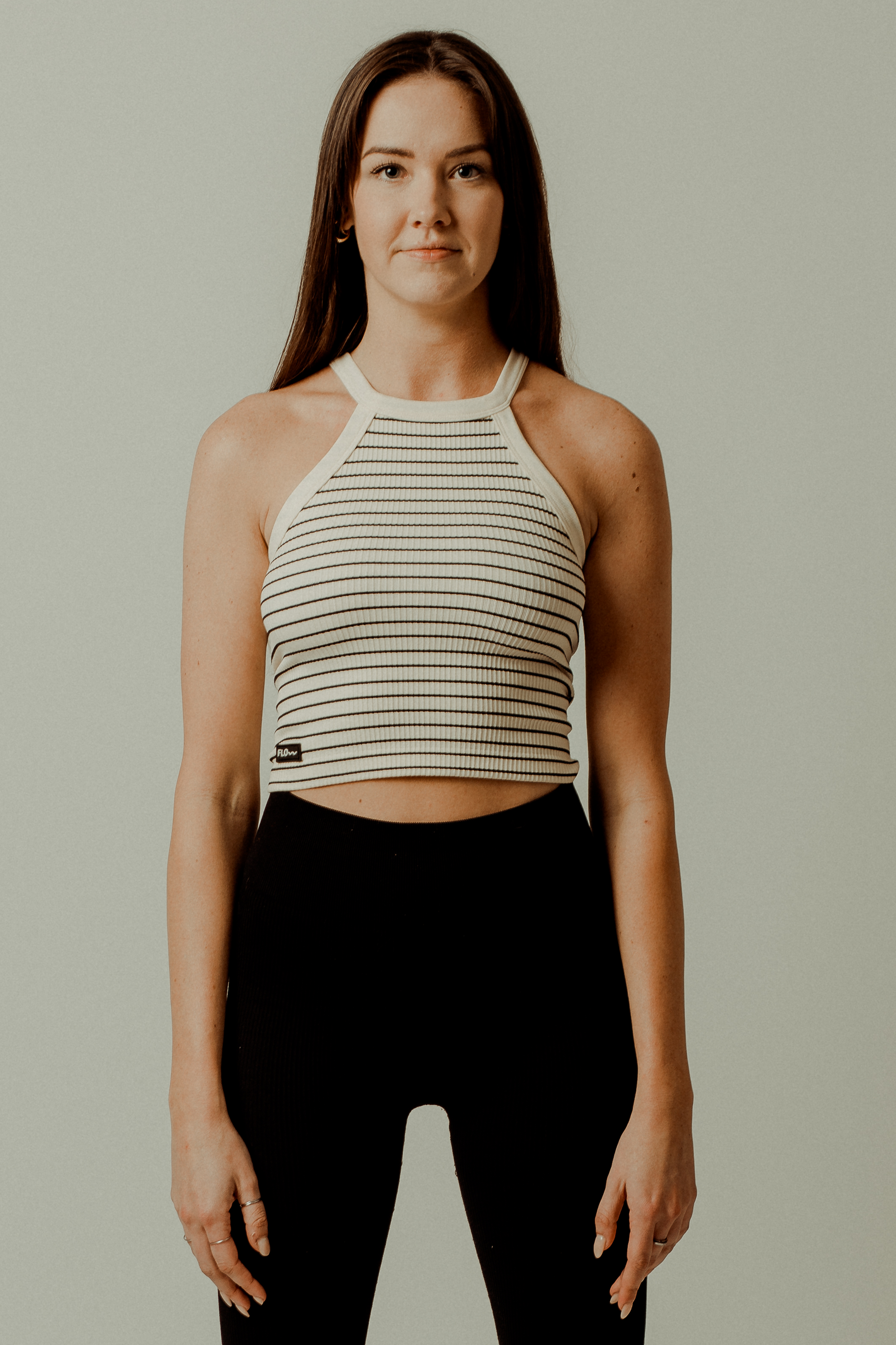 STRIPES CROP TOP WHITE/ BLACK