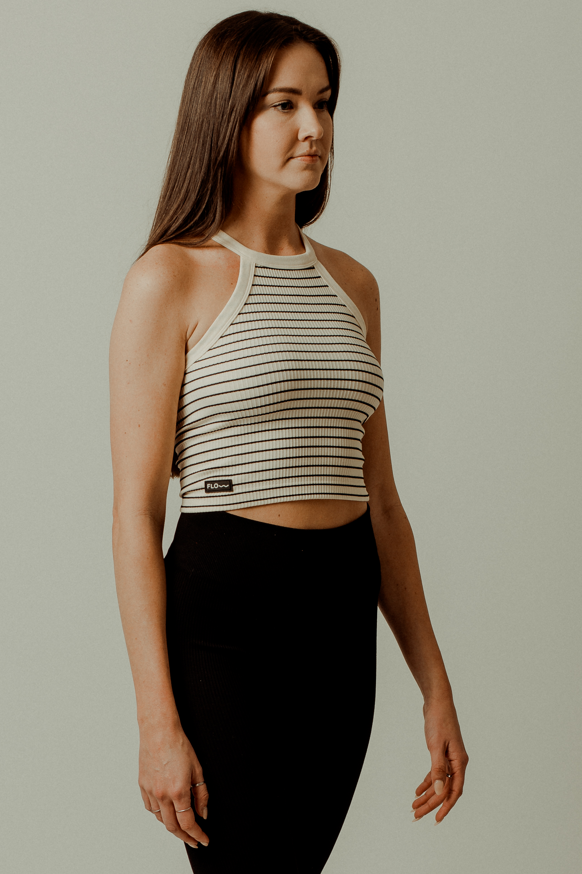 STRIPES CROP TOP WHITE/ BLACK