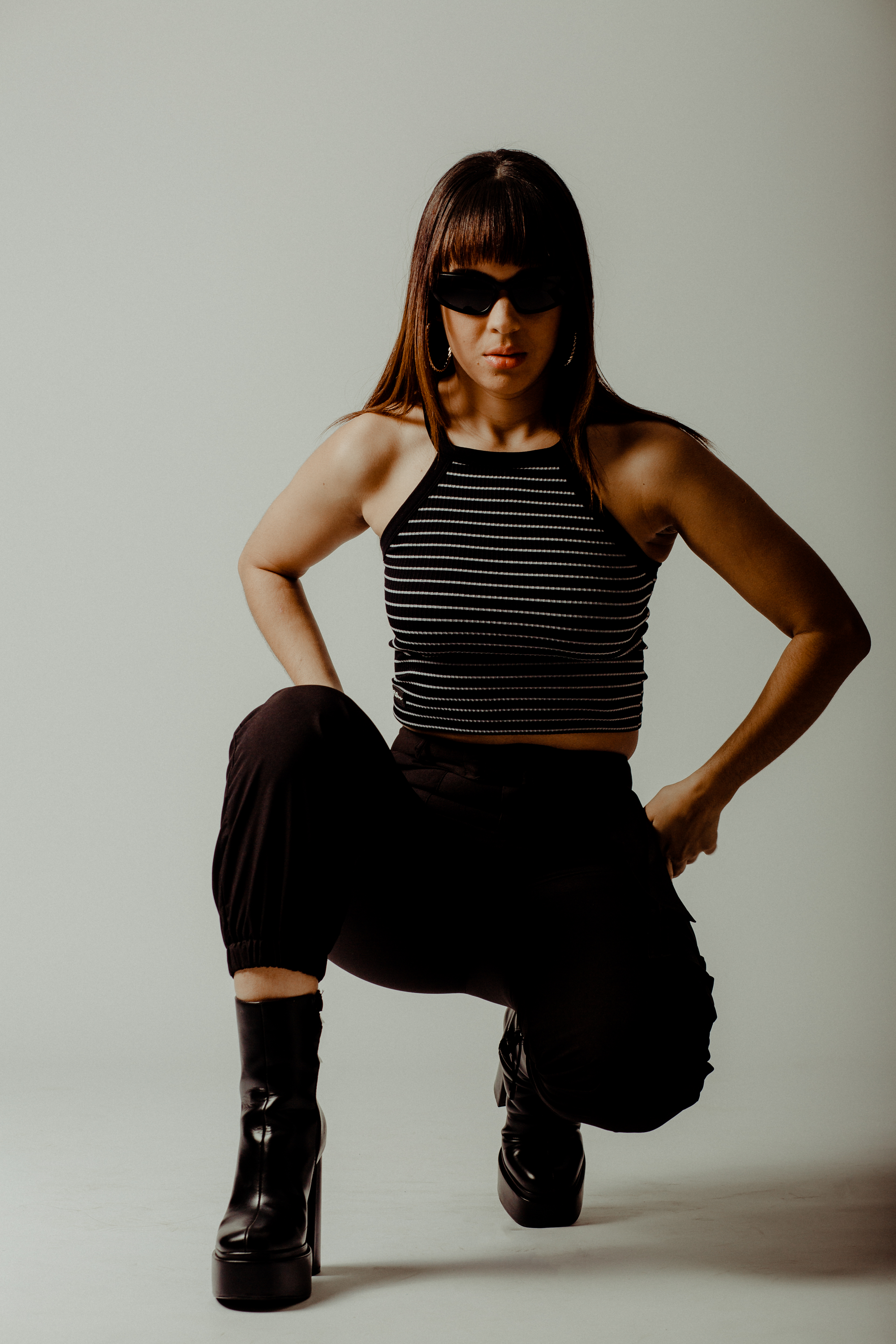 STRIPES CROP TOP BLACK/ WHITE