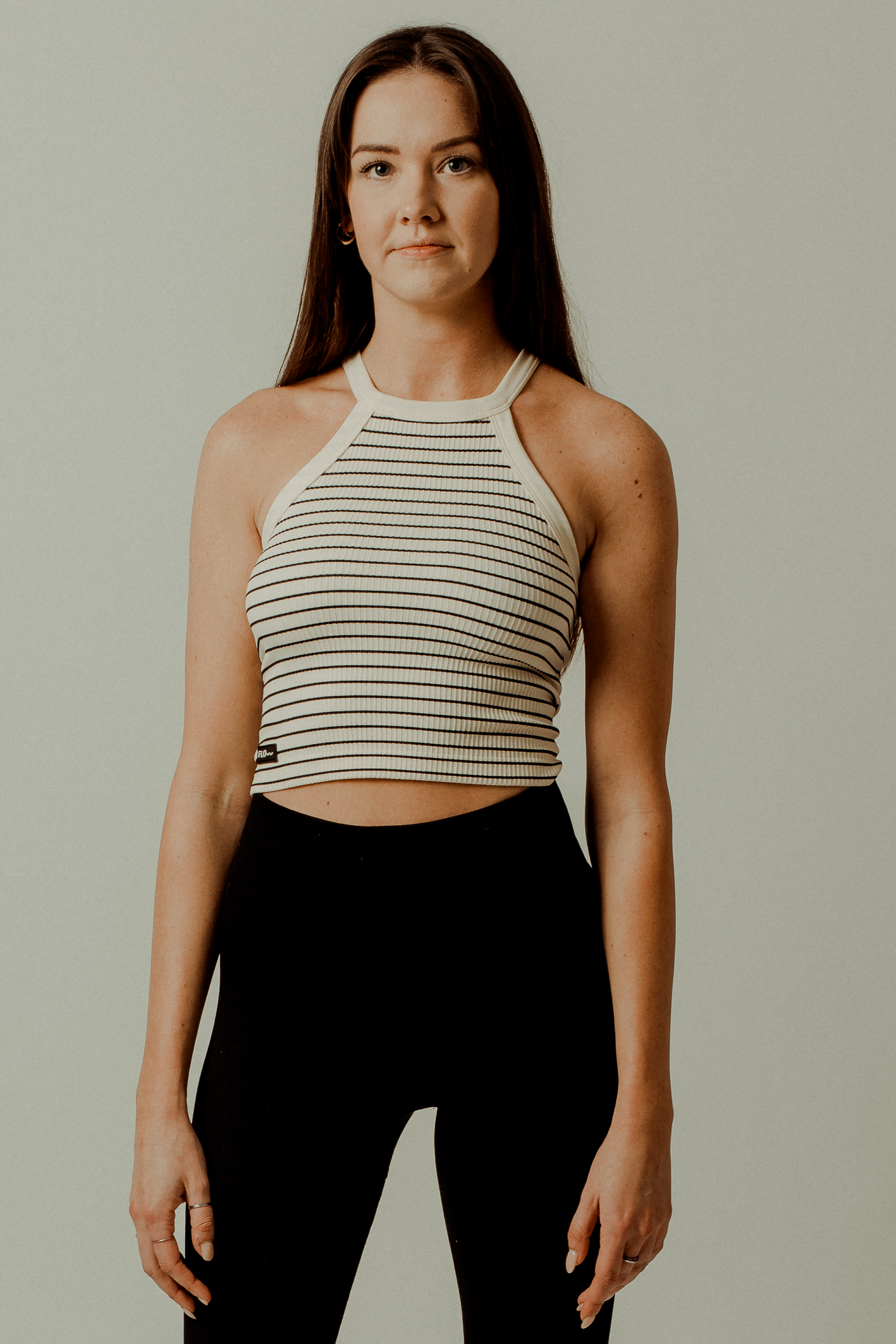 STRIPES CROP TOP WHITE/ BLACK