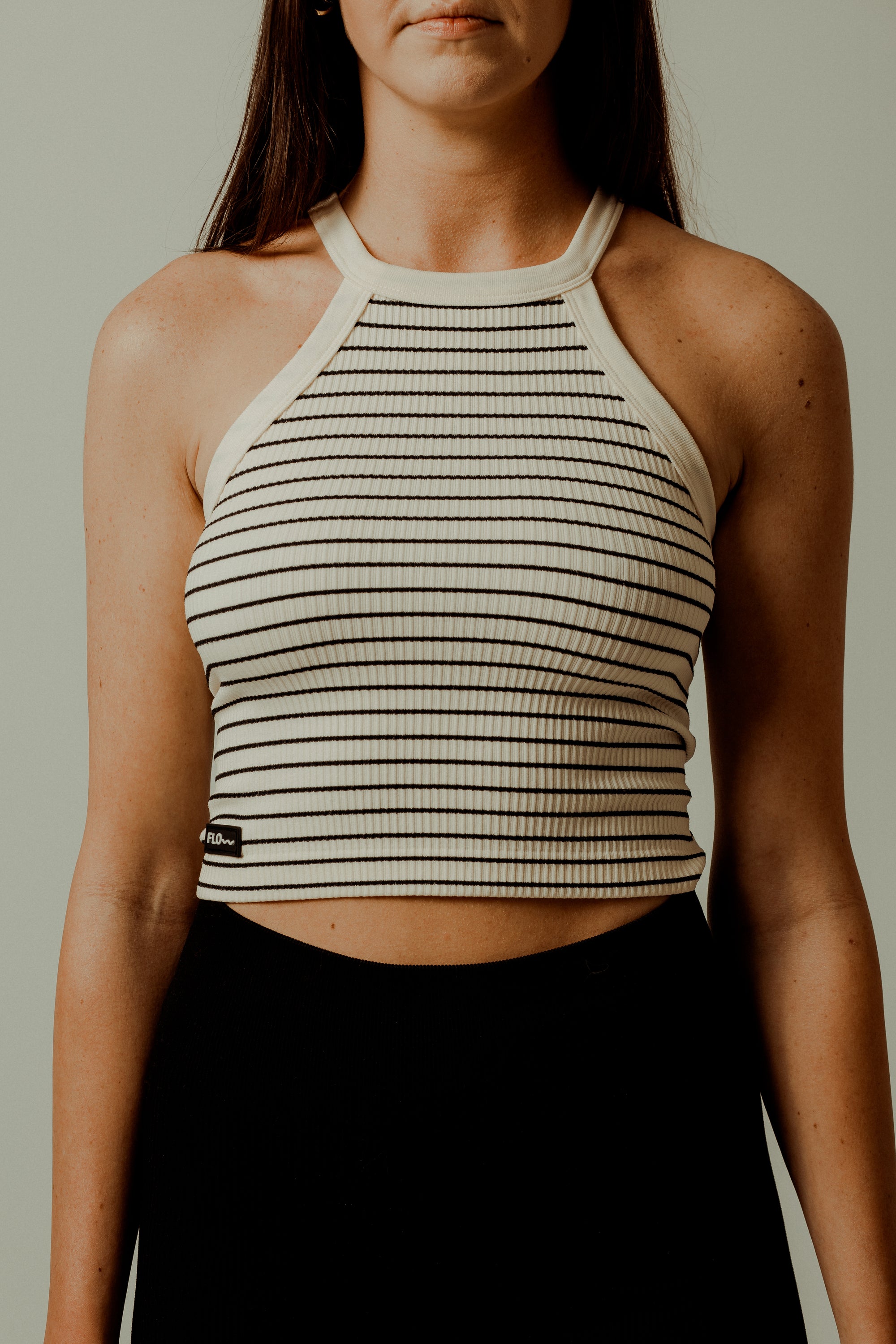 STRIPES CROP TOP WHITE/ BLACK